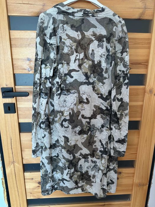 Prodotto Italiano beżowy melanż wiskozowo-poliestrowa narzutka NOWA