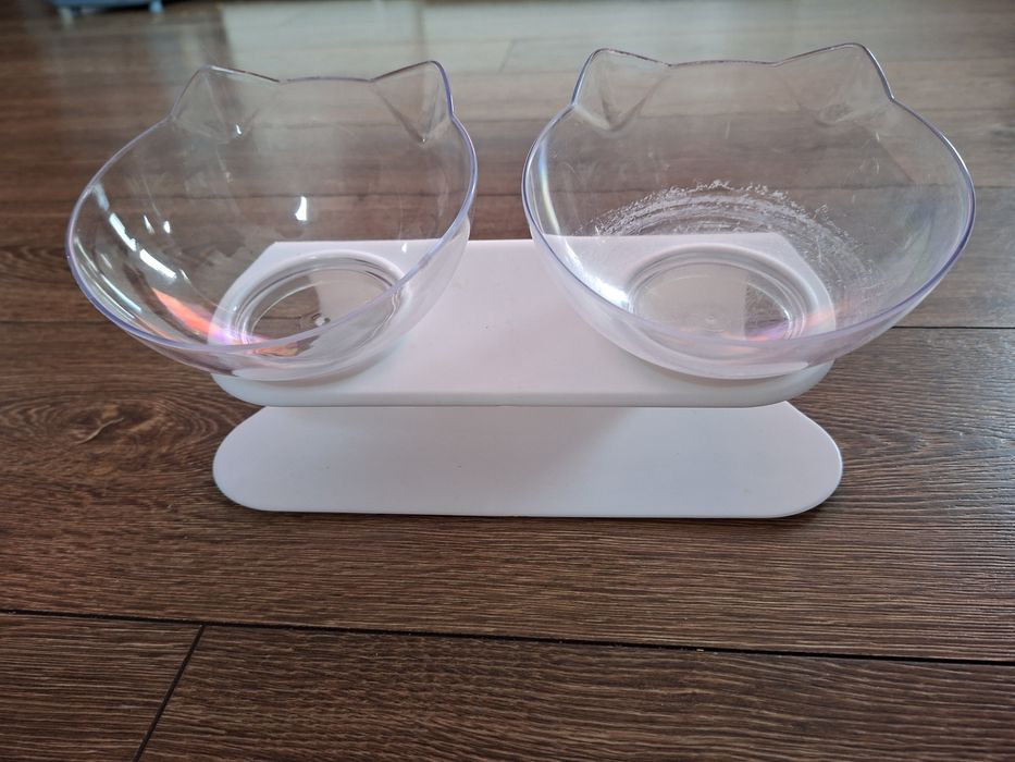 Miseczki dla kota. Podwójna miseczka 2w1