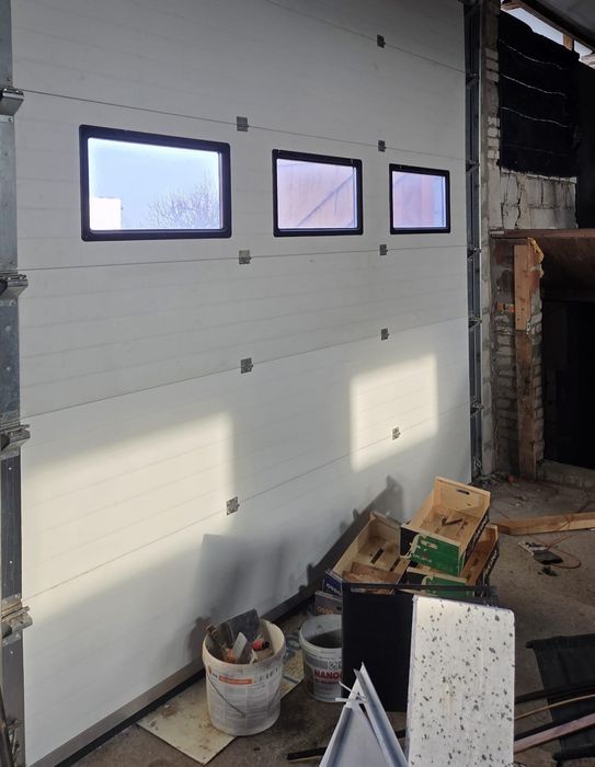 Brama segmentowa panelowa antracyt 400 x 353 cm warsztatowa garażowa