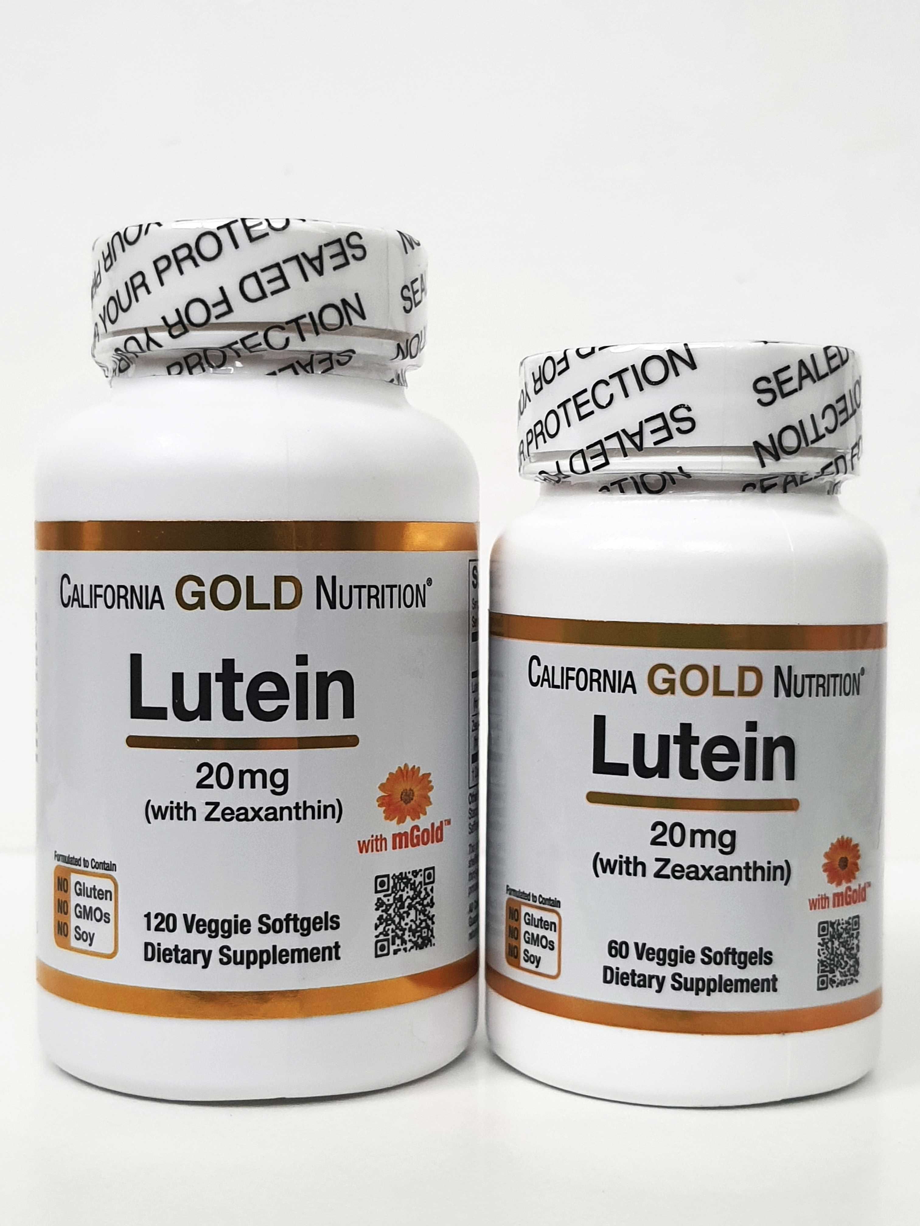 Лютеїн із зеаксантином California Gold Nutrition, 20 мг, 60/120 капсул