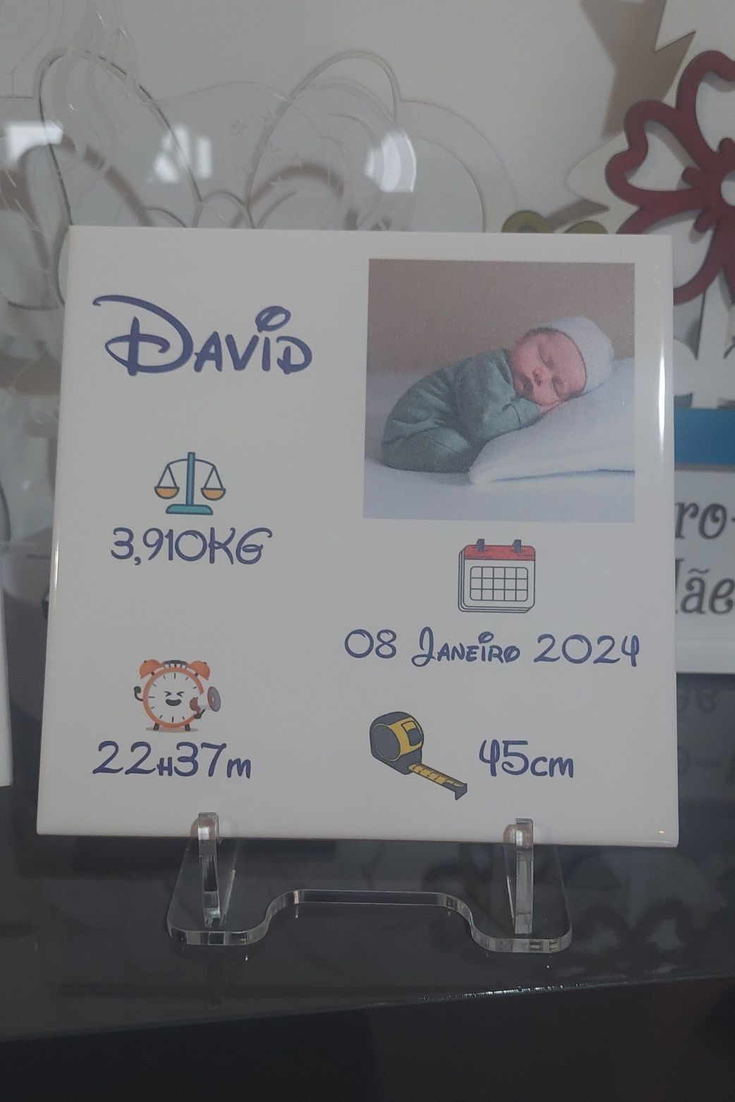 Azulejo personalizado recém nascido