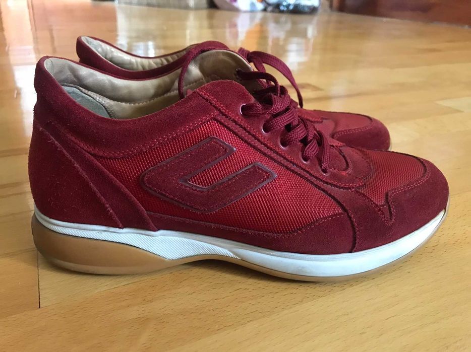 Кроссовки Cesare Paciotti 4US Red Suede & Leather Sneakers