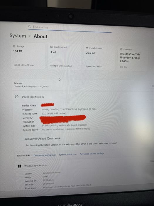 Portátil Gaming Asus