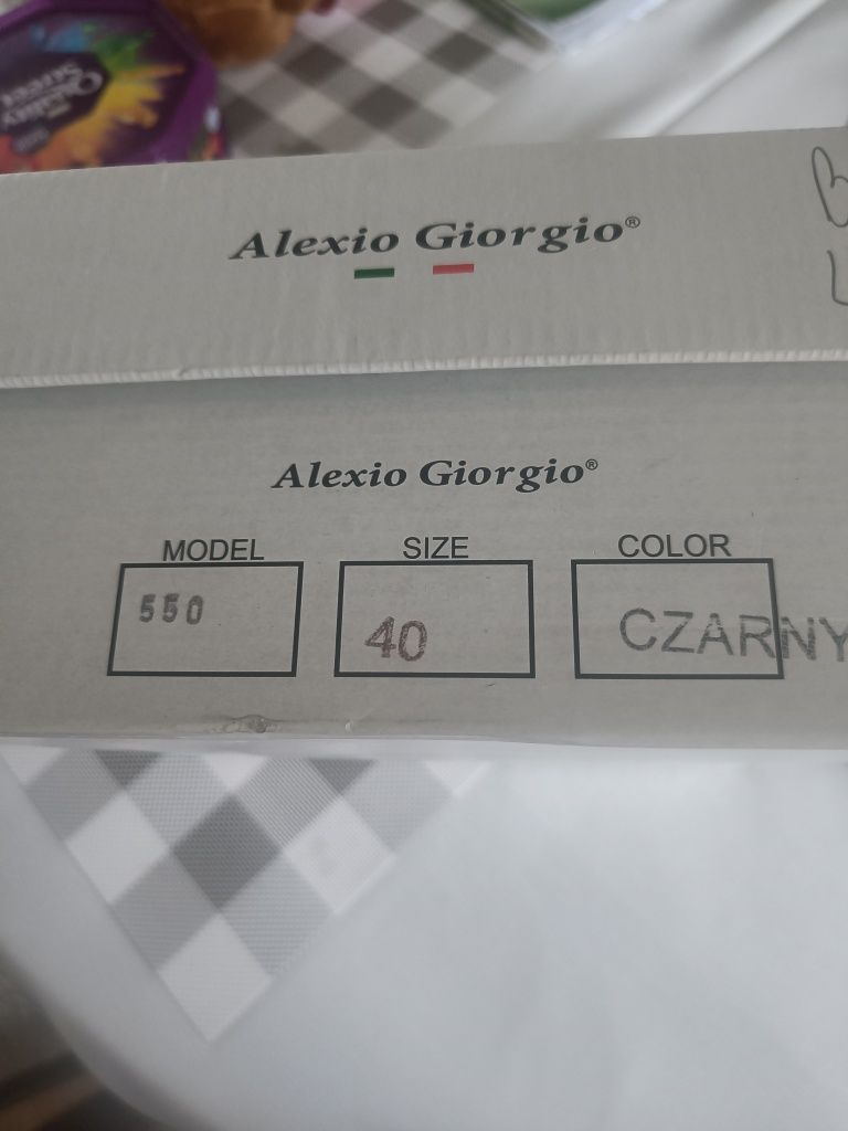 Kozaki, botki  skóra naturalna czarne Alexio Giorgio nowe.