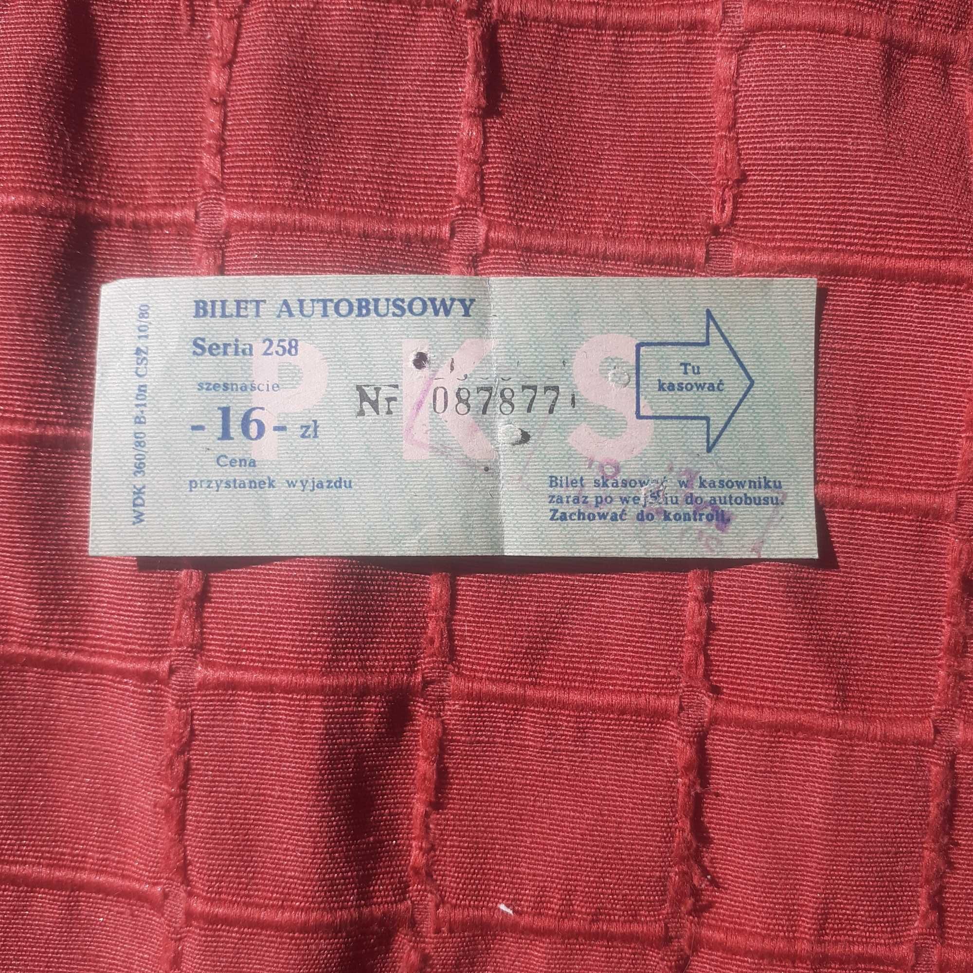 Stary bilet autobusowy Państwowa komunikacja samochodowa