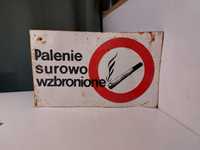 Tablica PRL  Palenie Surowo Wzbronione