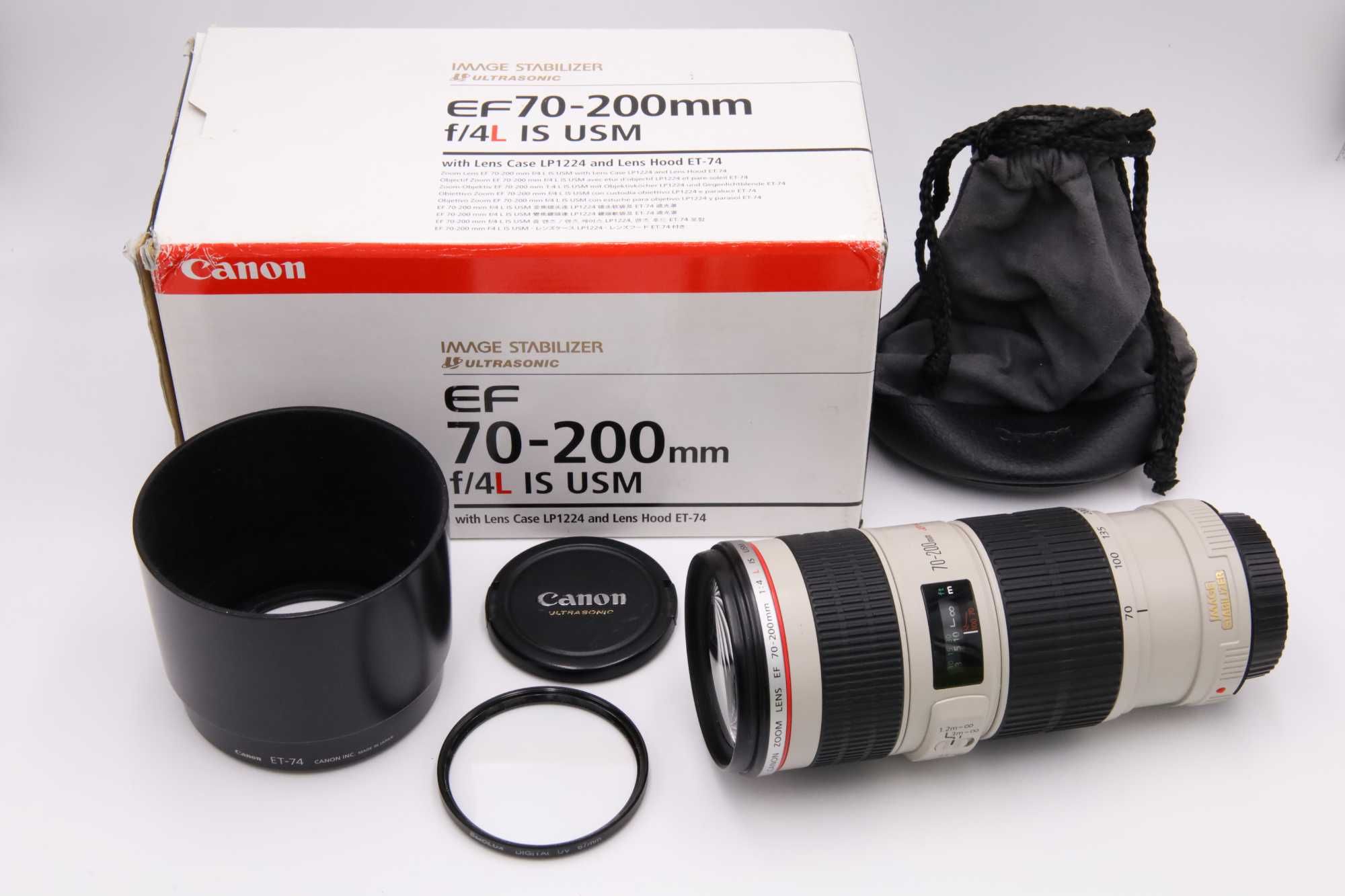 Canon EF 70-200 f4 L IS USM zadbany obiektyw ze stabilizacją filtr UV