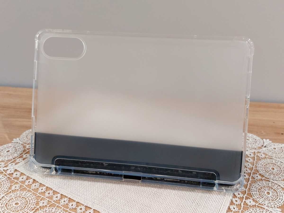 Etui do Redmi Pad Pro, przeźroczysty mat + sztuczna skóra czarna