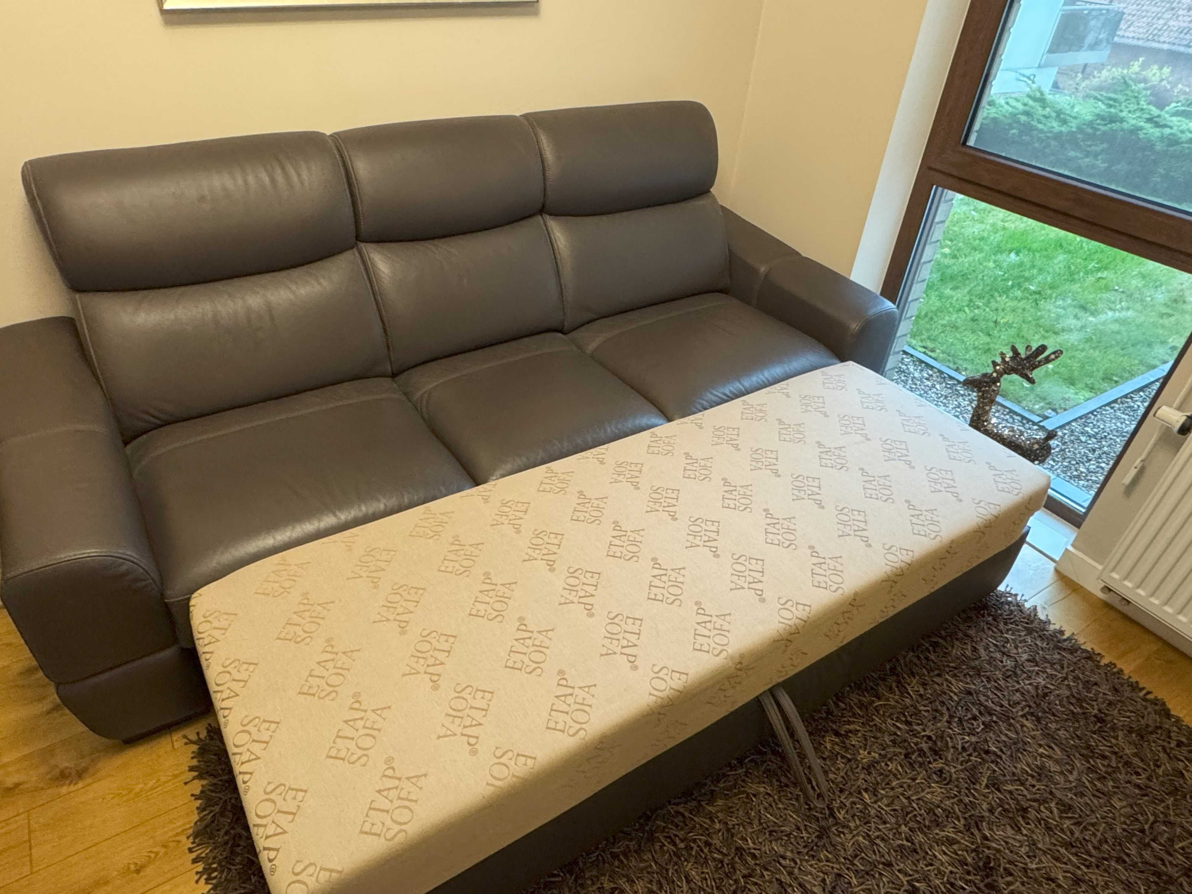 Sofa skórzana 3 osobowa z funkcją spania Etap Sofa