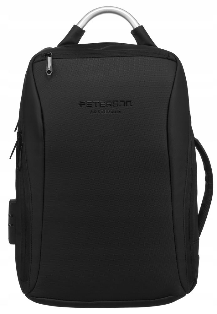 duży, pojemny plecak z portem usb i miejscem na laptopa - peterson