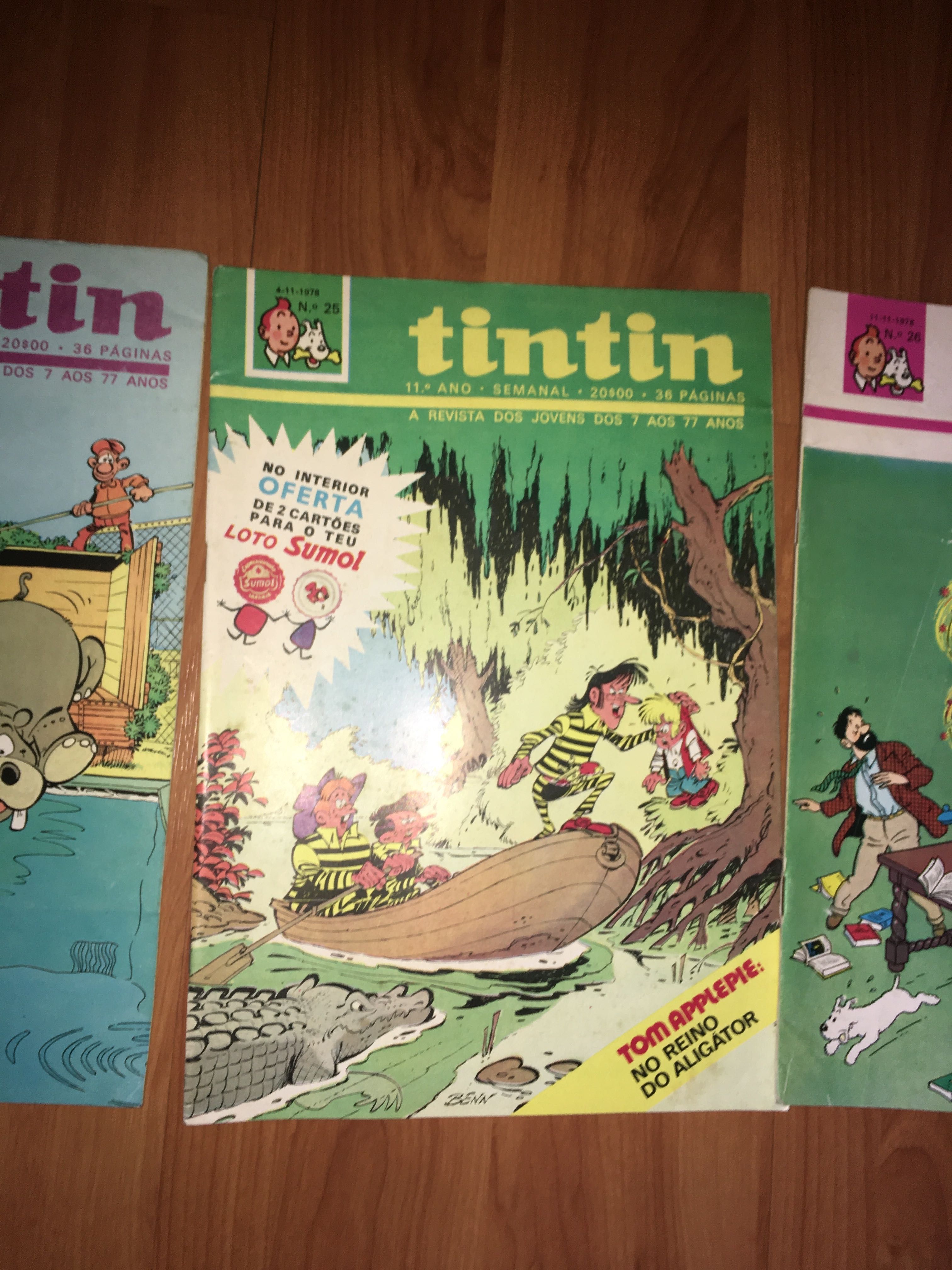 Loto Tintim revistas com os cartões incluídos completa 1  ao   6