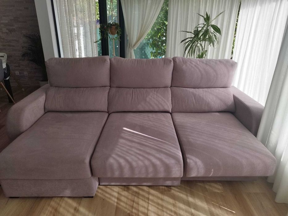 Sofá 3 lugares com chaise longue