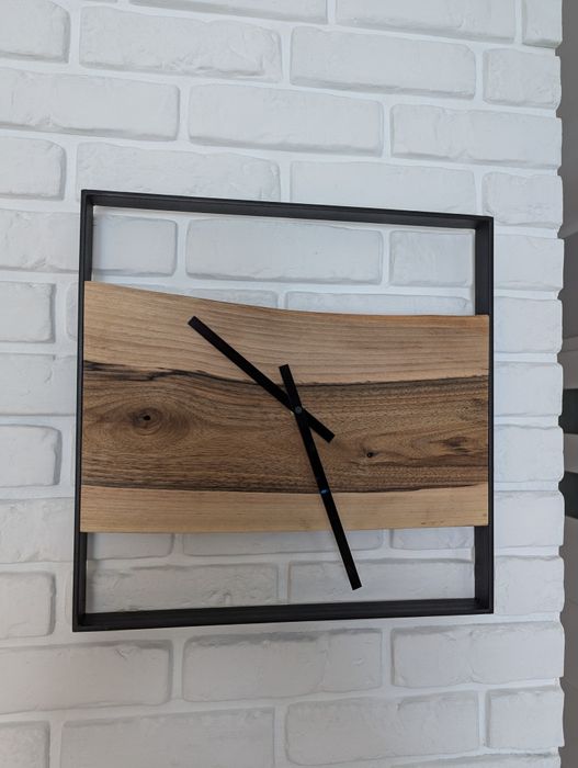Zegar ścienny, styl loft, ręcznie wykonany, drewno