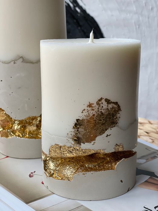 Velas decorativa artesanais\Decorative Concrete Pillar soy wax candles