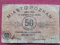 Banknot Poznań 50 fenigów 1919