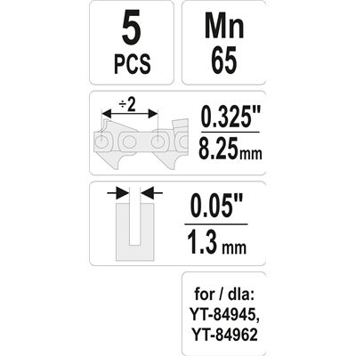 Ogniwa Do Łańcucha 0,325" 0,05" 5Szt Yato