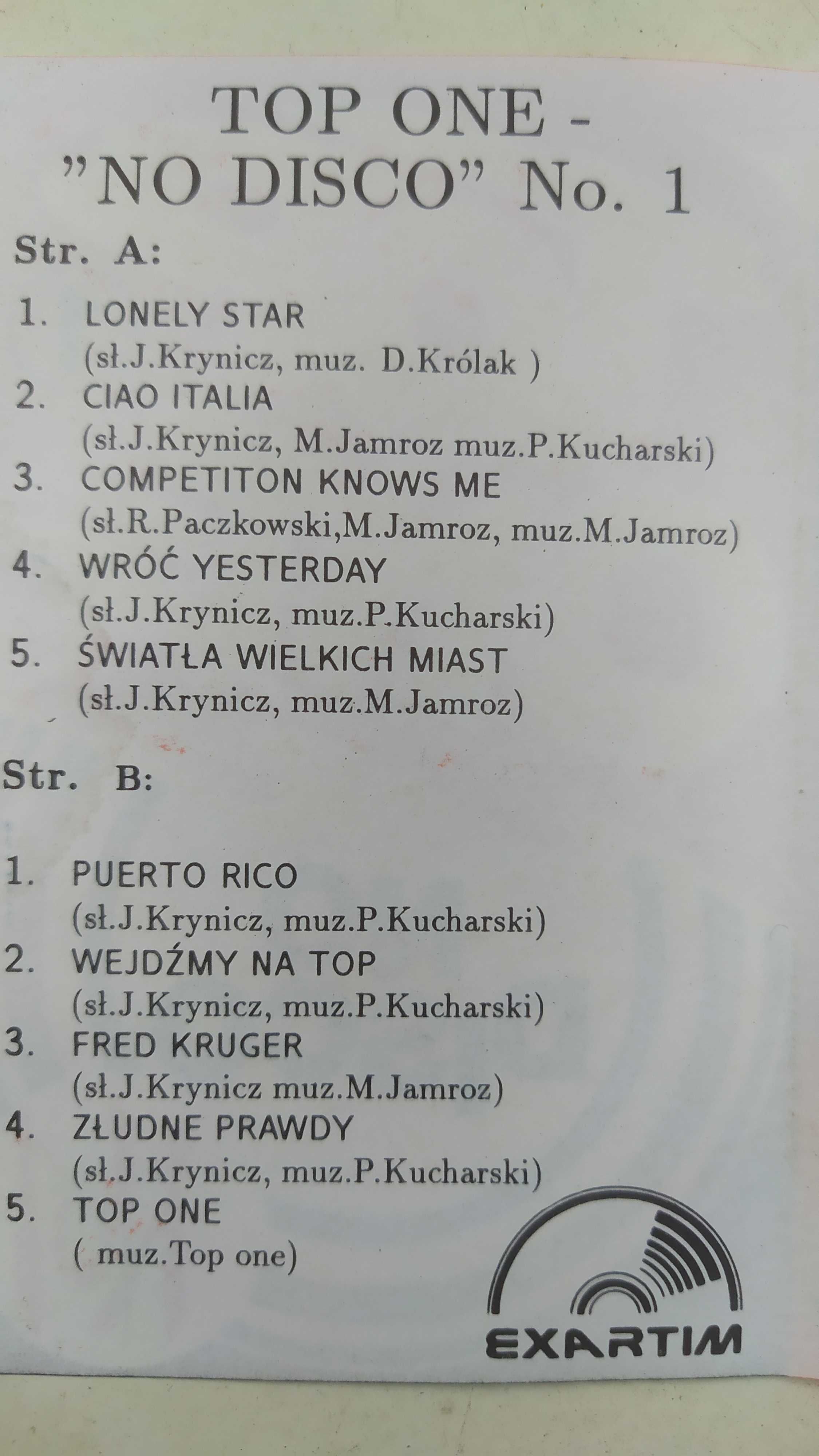 TOP ONE Poland Disco No 1 kaseta MC