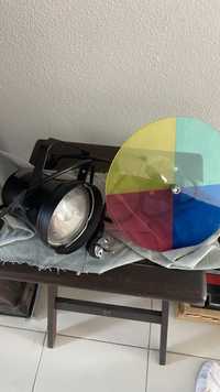 Foco projetor luz com roda de cores