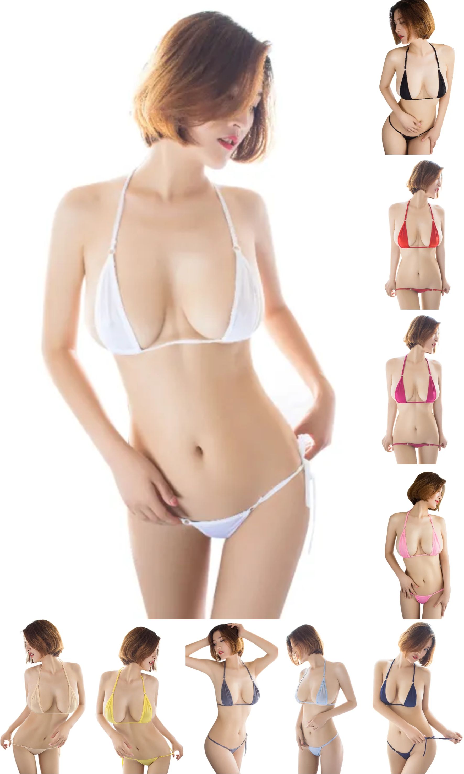Bahama seksowne micro bikini wiązane na plażę strój kąpielowy biały