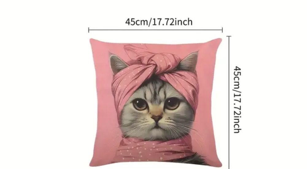 Poszewka na poduszkę rudy i szary kotek