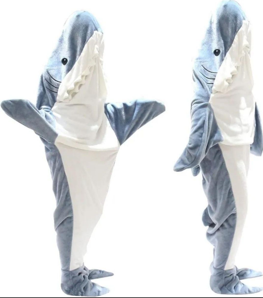 Фланелевое одеяло, спальний мішок Акула (Shark) для дітей
