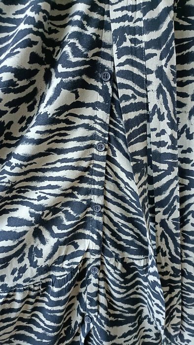 Sukienka długa maxi szmijzerka szerokie rękawy wiskoza 44 XXL