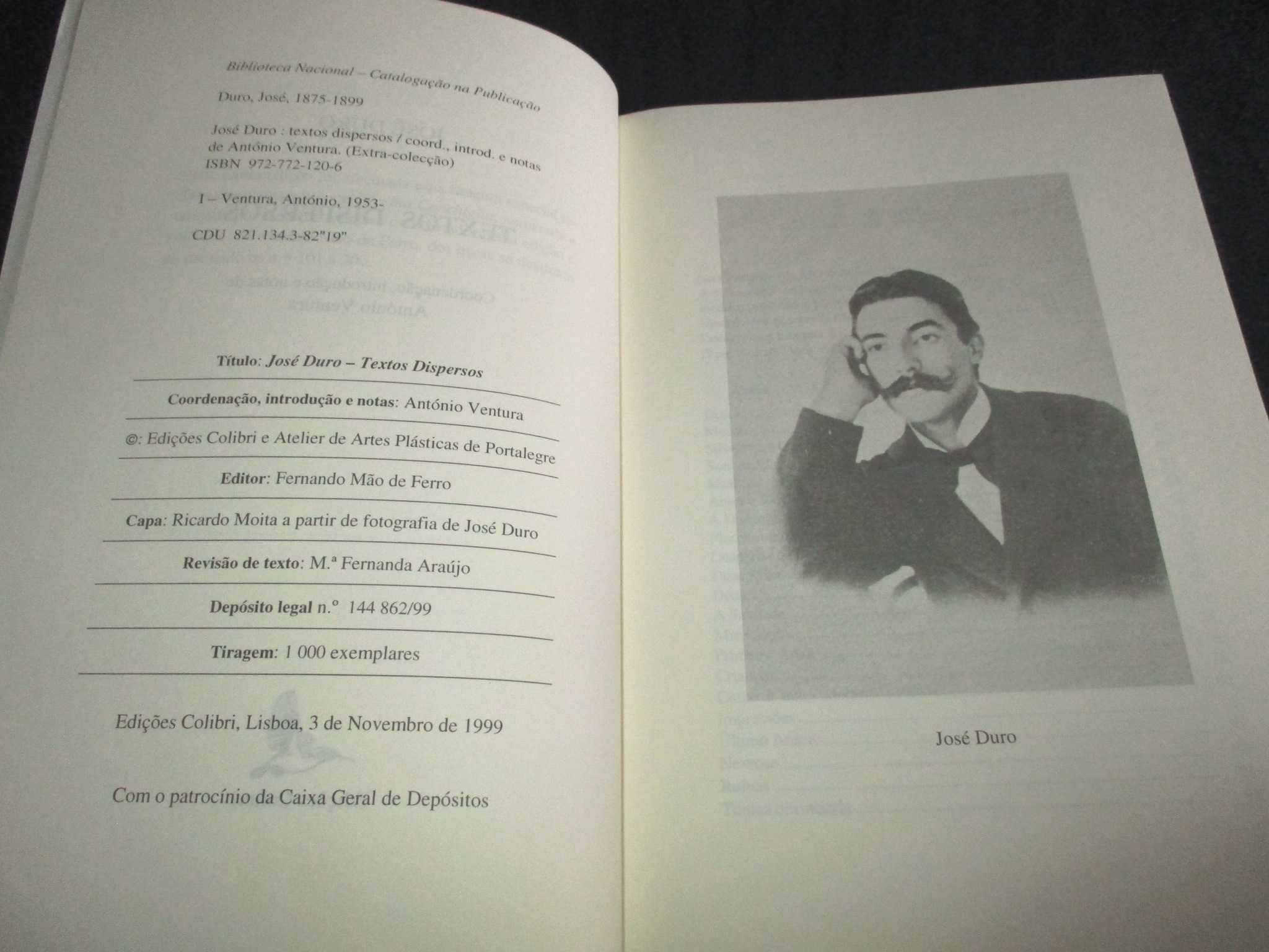 Livro José Duro Textos Dispersos