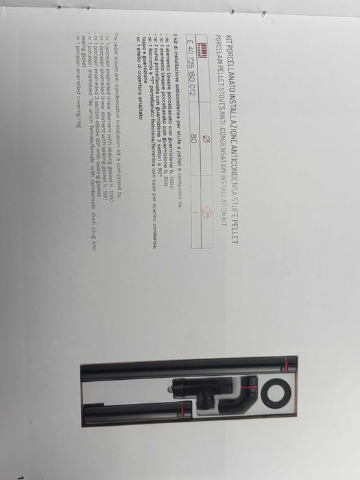 Zestaw podłączeniowy kominowy do pieca pelletowego fi80 ALA Pellet