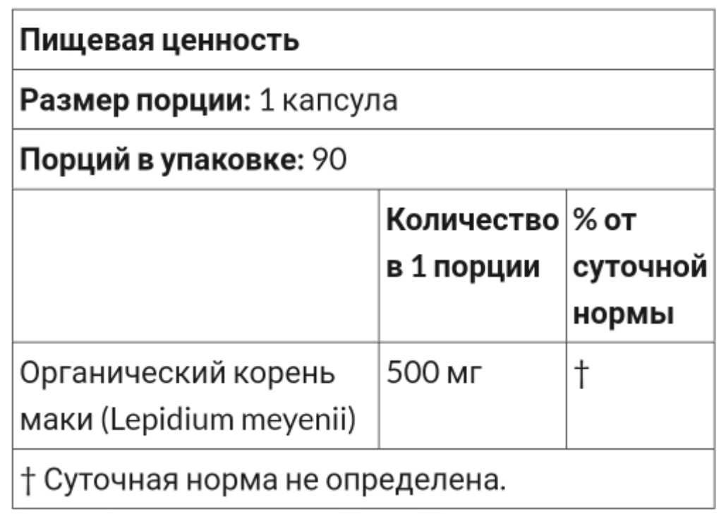 Мака перуанская, Maca, Maka, США, 500 мг, 90 капсул