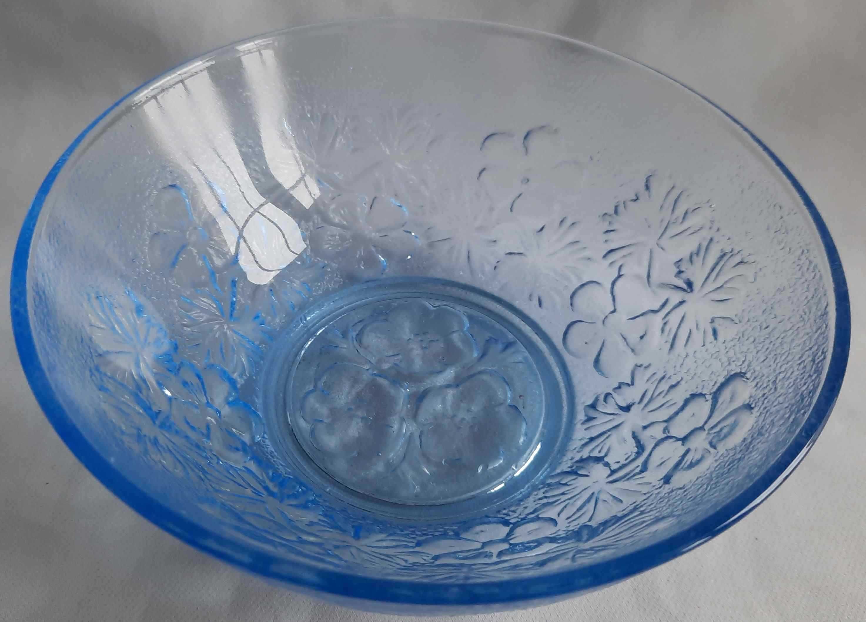 Ząbkowice Bratki Anemony Niebieski zestaw do deserów Misa 4 Salaterki