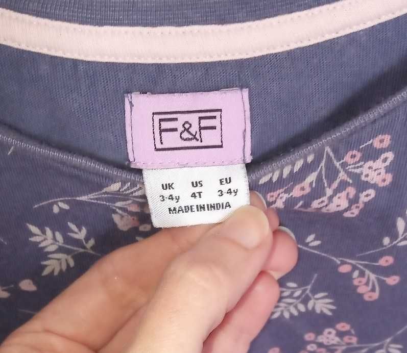 Śliczna sukienka F&F made in India 3-4 lata r. 104