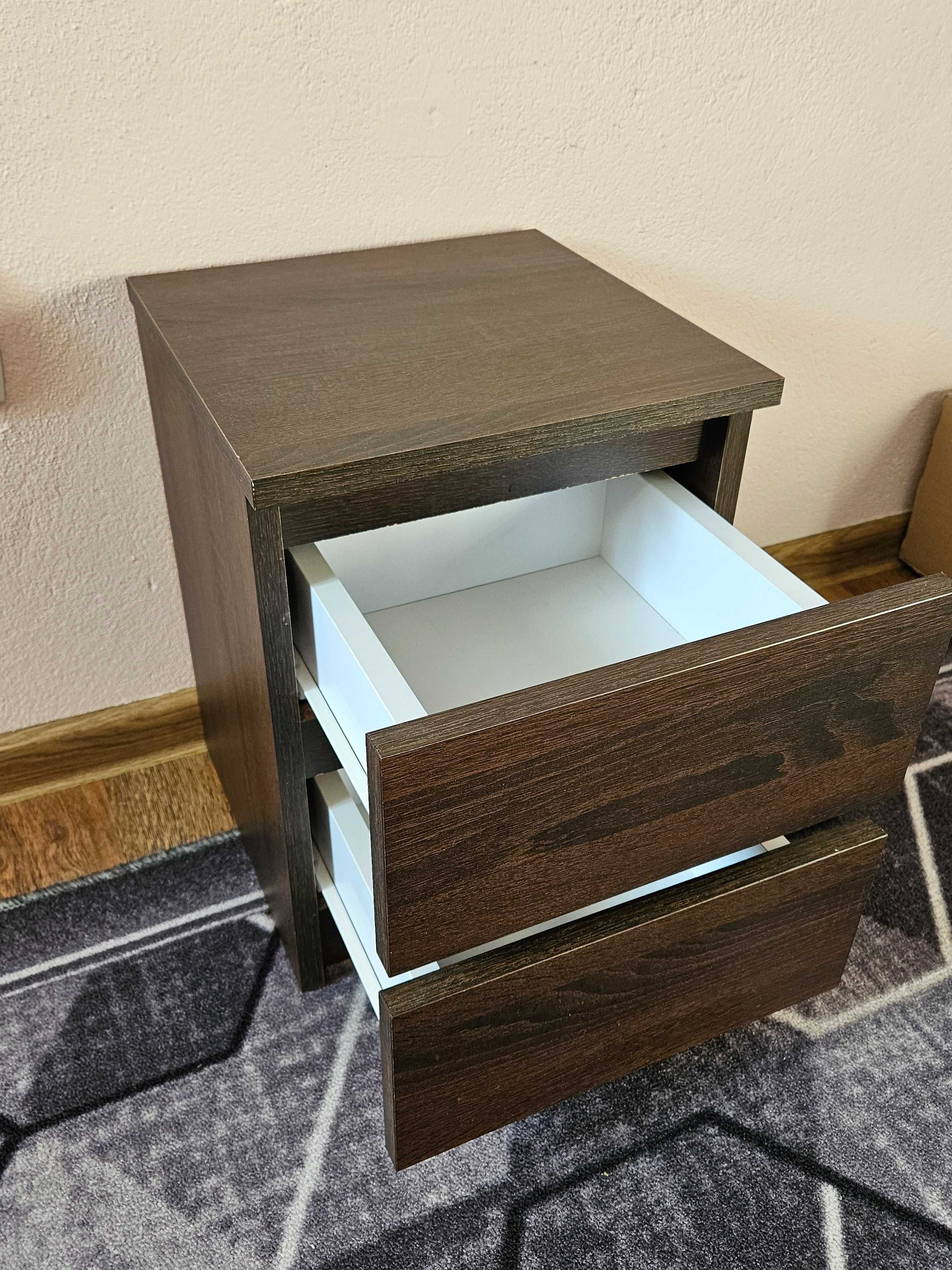 Złożona szafka nocna 40x30cm szuflady, Dąb Wenge nakastlik do sypialni