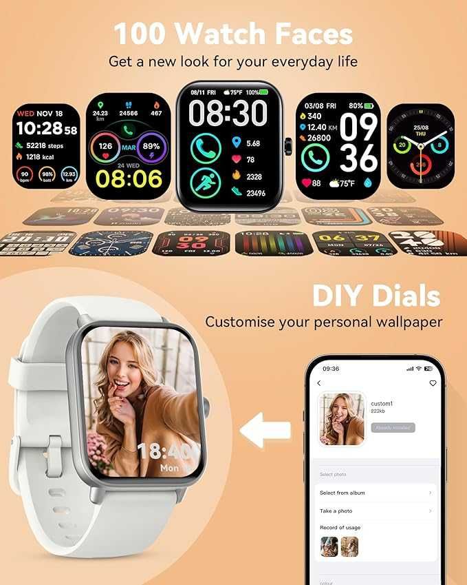 Smartwatch IDW19 Bluetooth Call Fitness kompatybilny z Androidem iOS