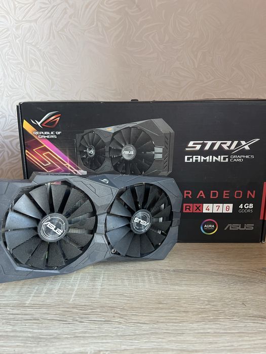 Відеокарта asus rx 470 4gb rog strix