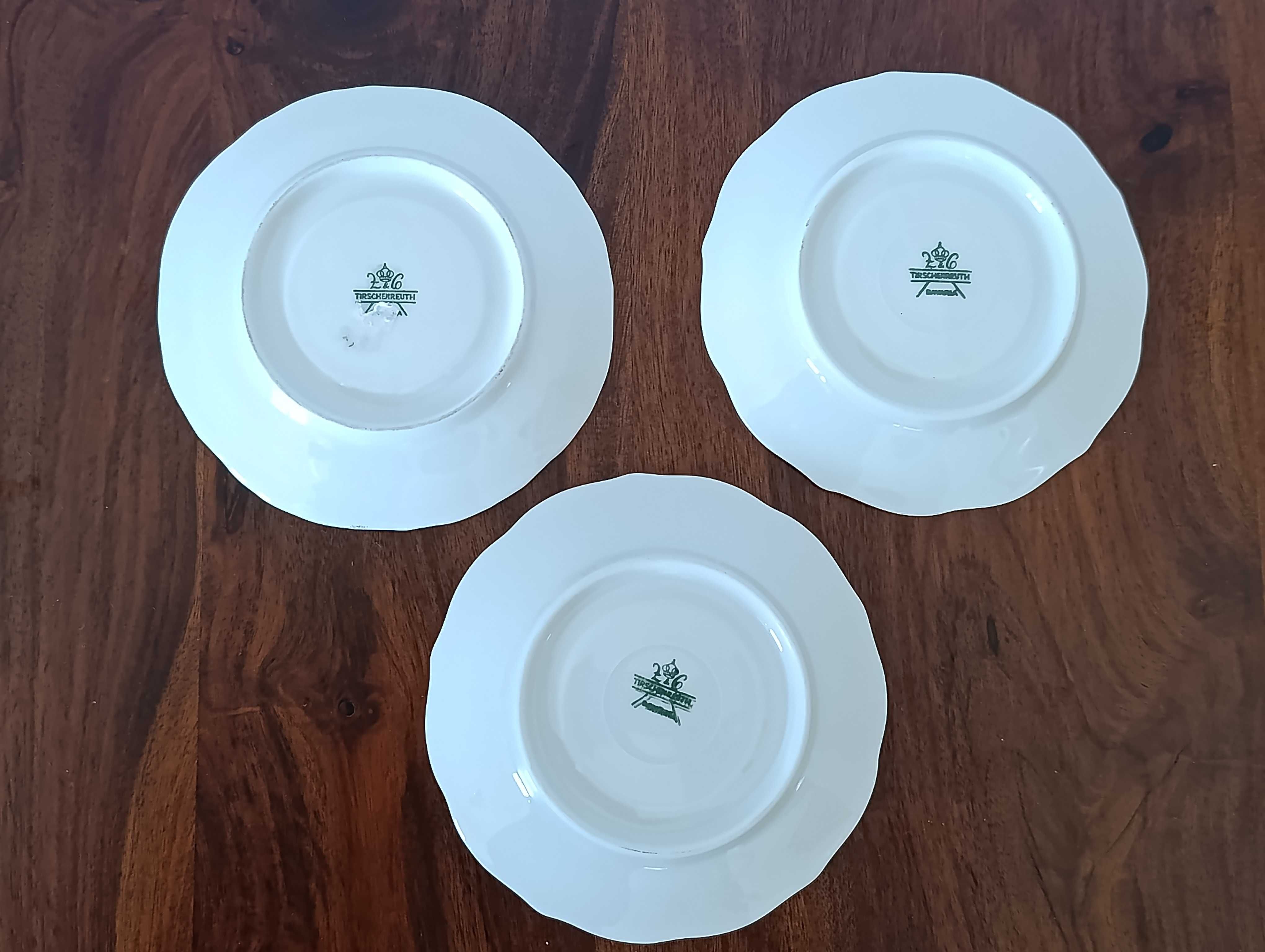 Tirschenreuth postawka spodek porcelana mokka 3 szt