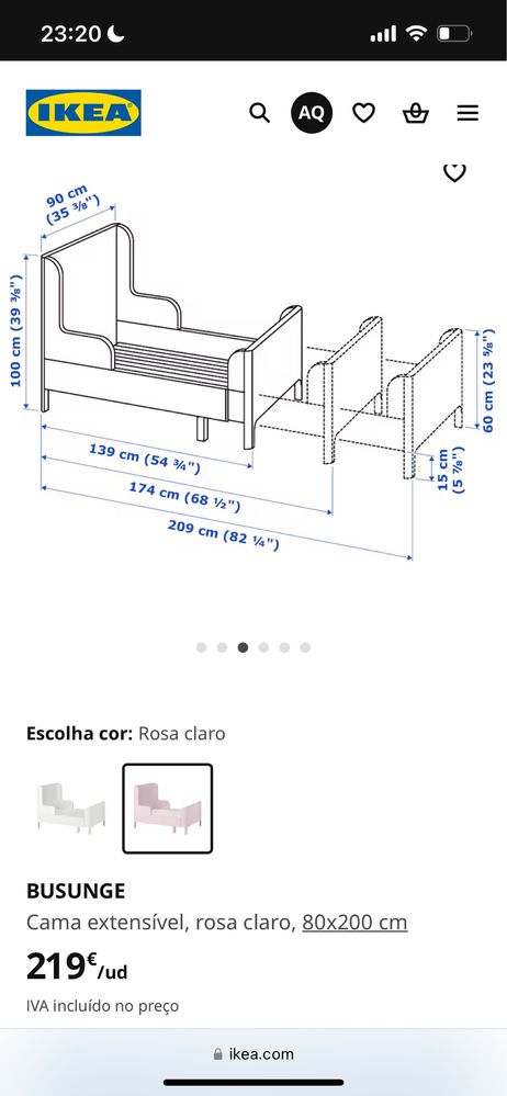 Cama Busunge Ikea Criança + Colchão