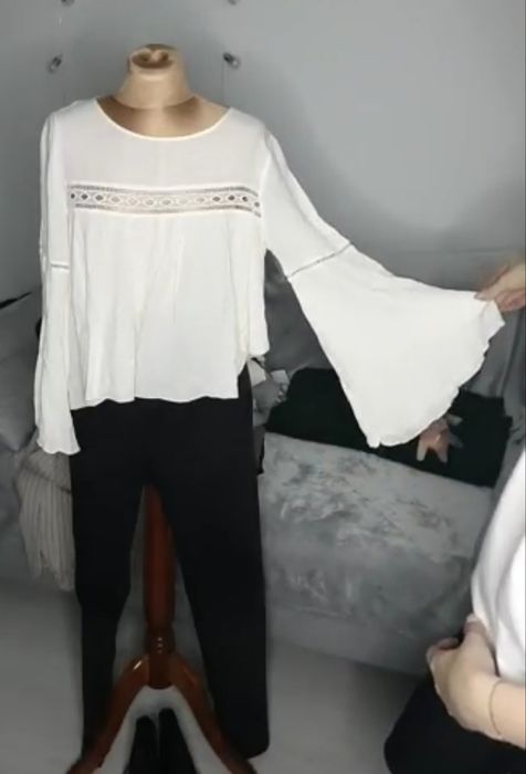 Bluzka hippie boho H&M beżowa nowa