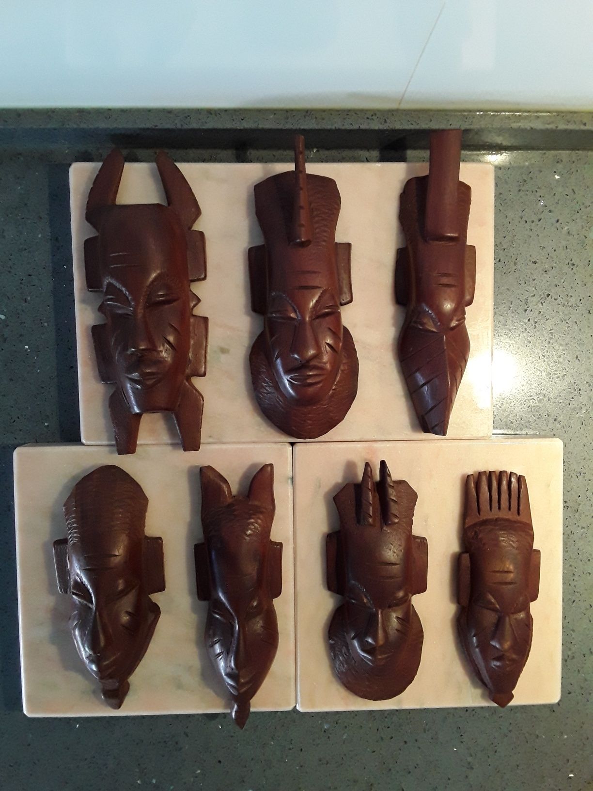 Conjunto de 7 máscaras africanas