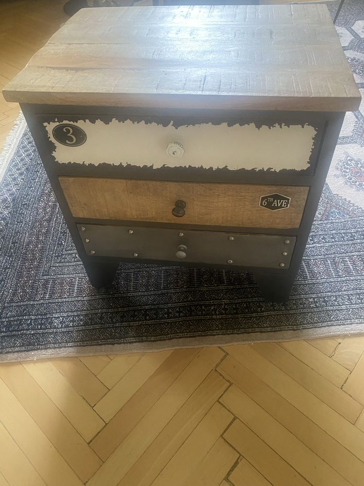 Szafka nocna w stylu loft 50x50