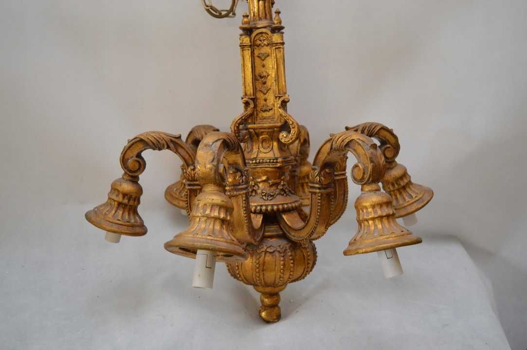 Stary Złoty Pałacowy Żyrandol Lampa - Barok 80 x 60