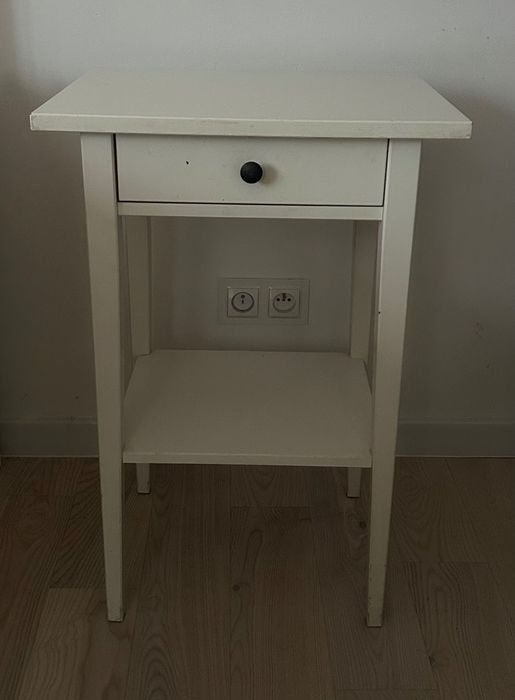 Podwójne łóżko Hemnes z szufladami z materacami+stolik nocny+biurko