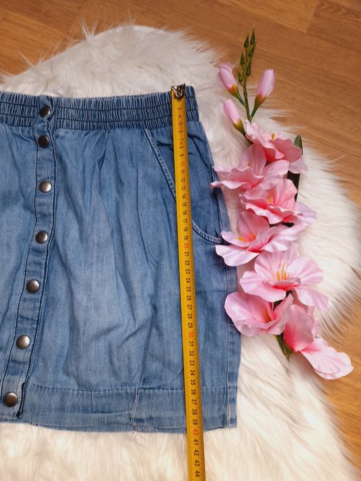 M/38 H&M Niebieska jeansowa krótka spódnica