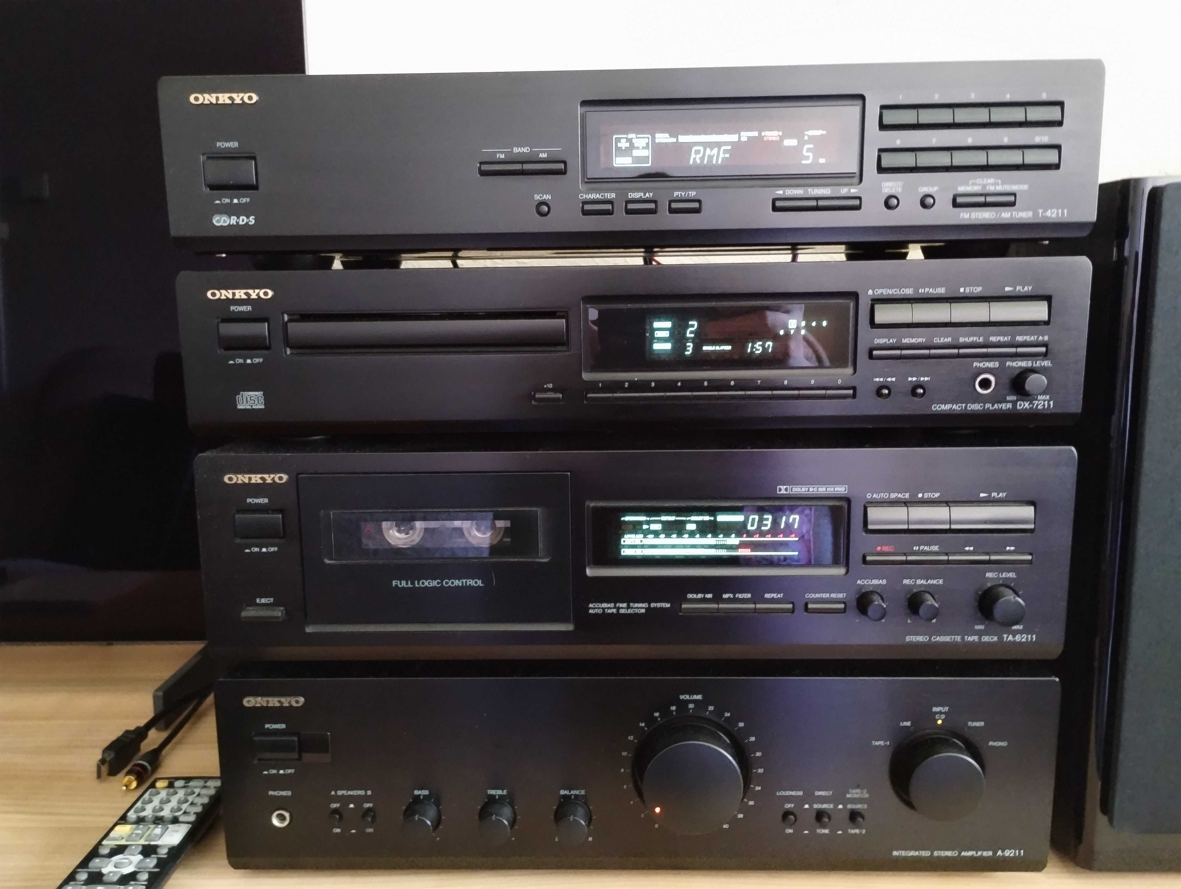 ONKYO Wzmacniacz A-9211, Tuner T-4211, Magnetofon TA-6211, CD DX-7211