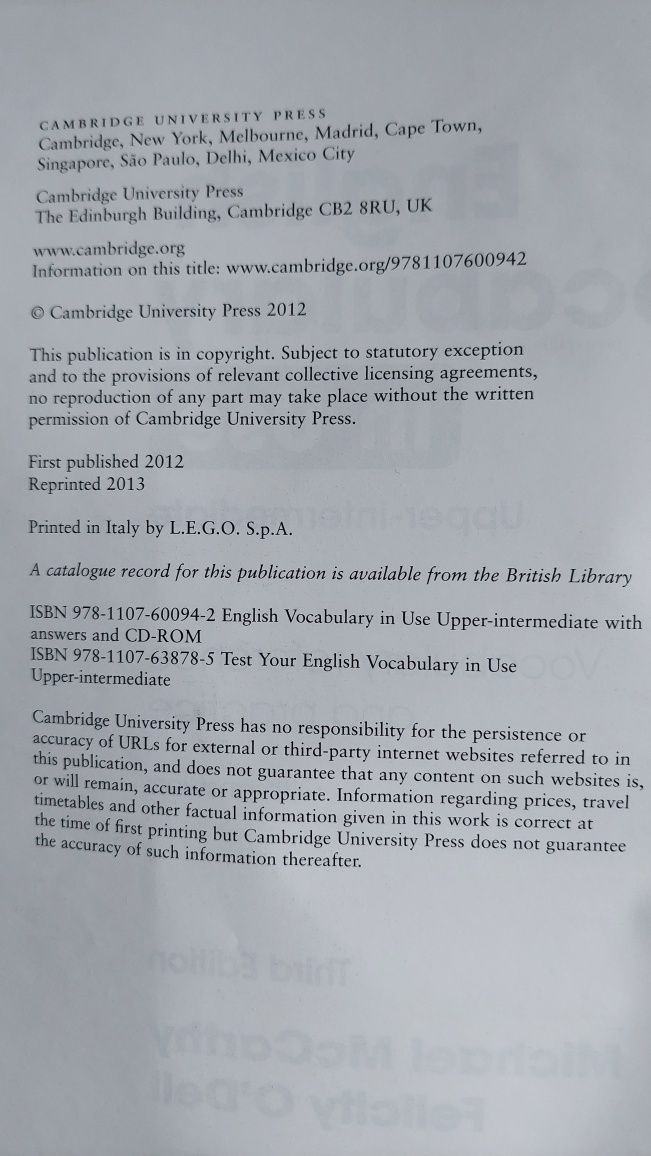 English Vocabulary in Use upper-intermediate CD M. McMacharty F.O'dell