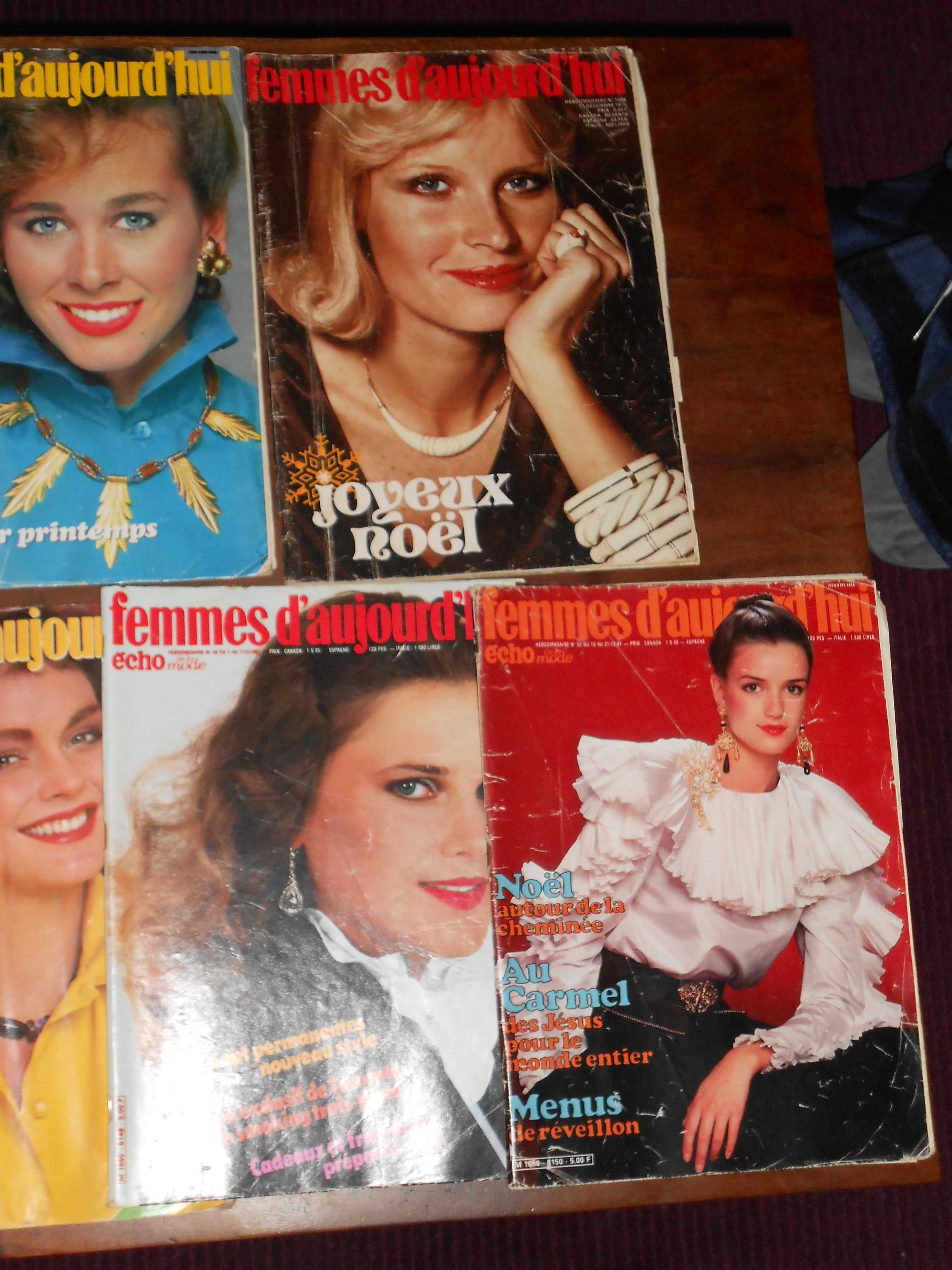 Revistas antigas vintage roupa moda Femmes Aujourdhui ano 1975 / 81