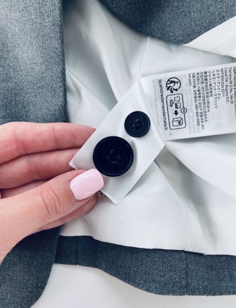Marynarka żakiet H&M szary rozmiar 34/XS