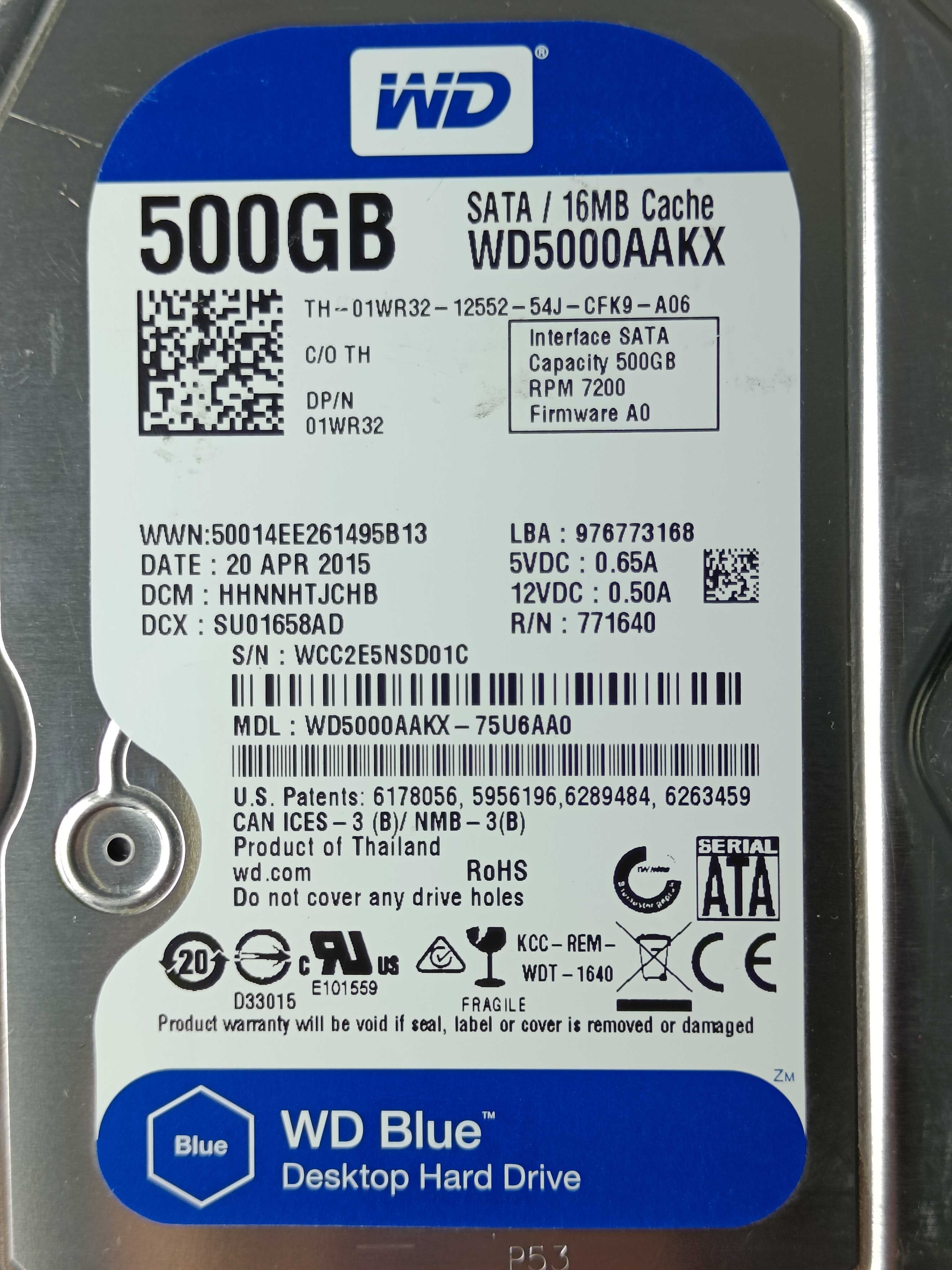 Хард Диск HDD Hard Disk Western Digital BLUE 500GB 7200rpm WD5000AAKX