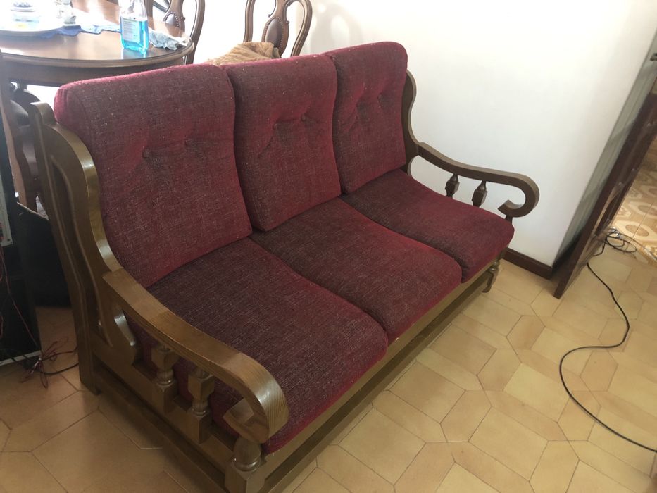 Sofa cama vermelho 3 lugares