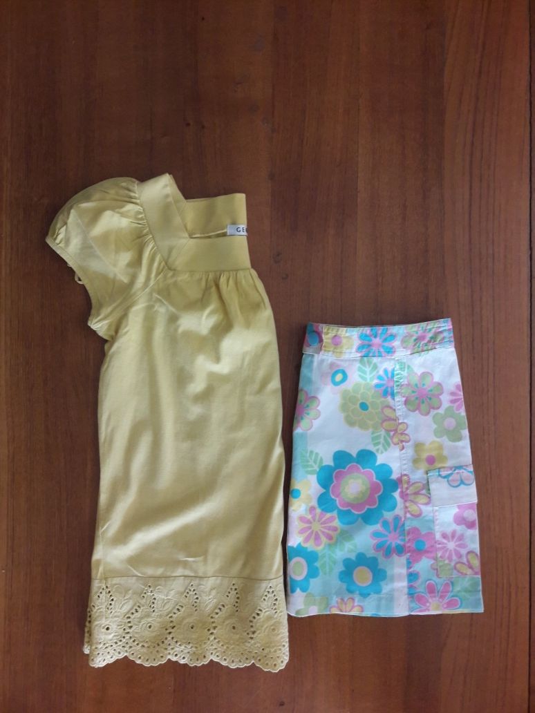 NEW LOOK 915 zgrabna spódnica pastel flowers cotton r 152 i XS
