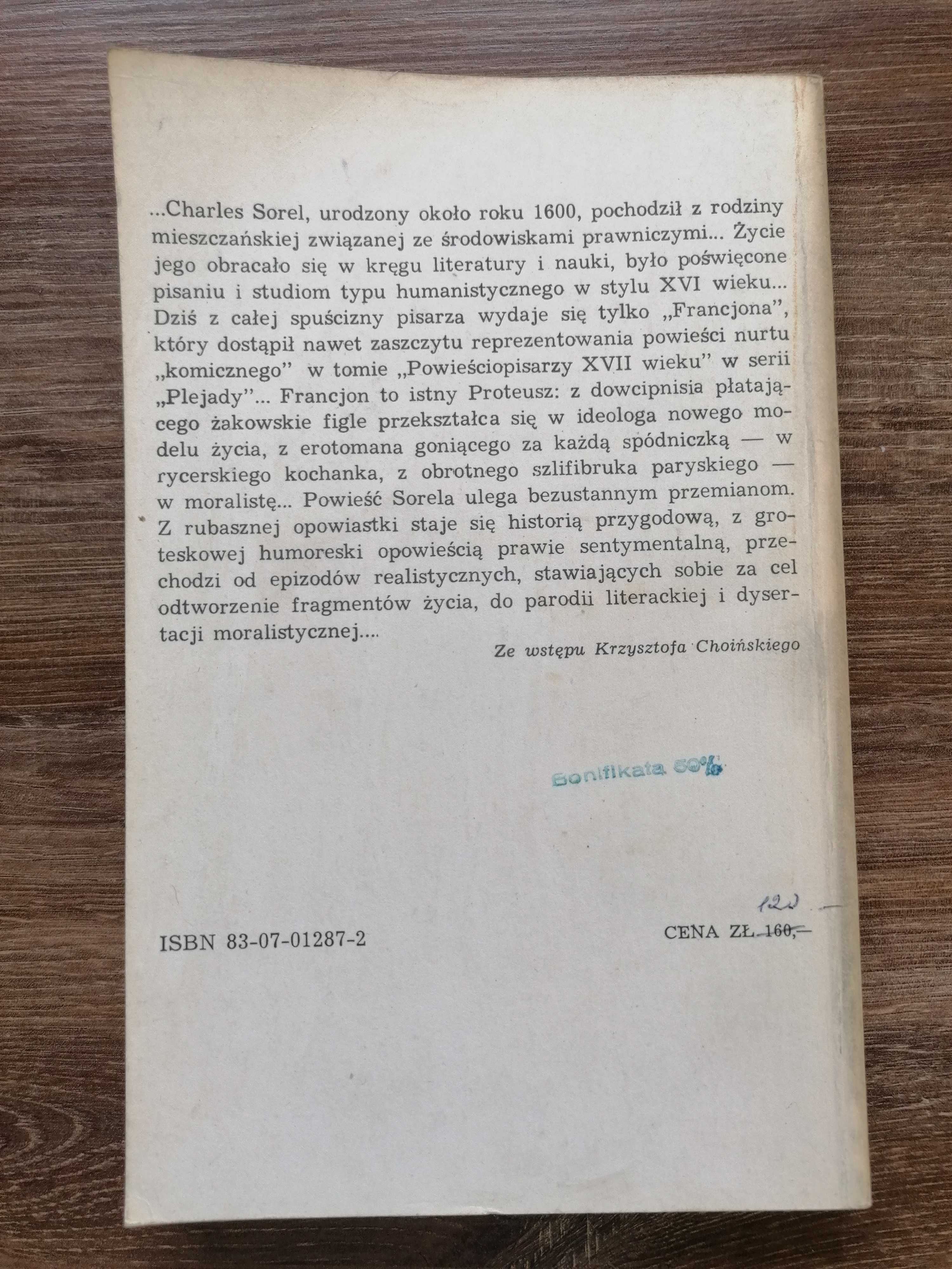 Charles Sorel - "Przygody Francjona Opowieśc ucieszna"